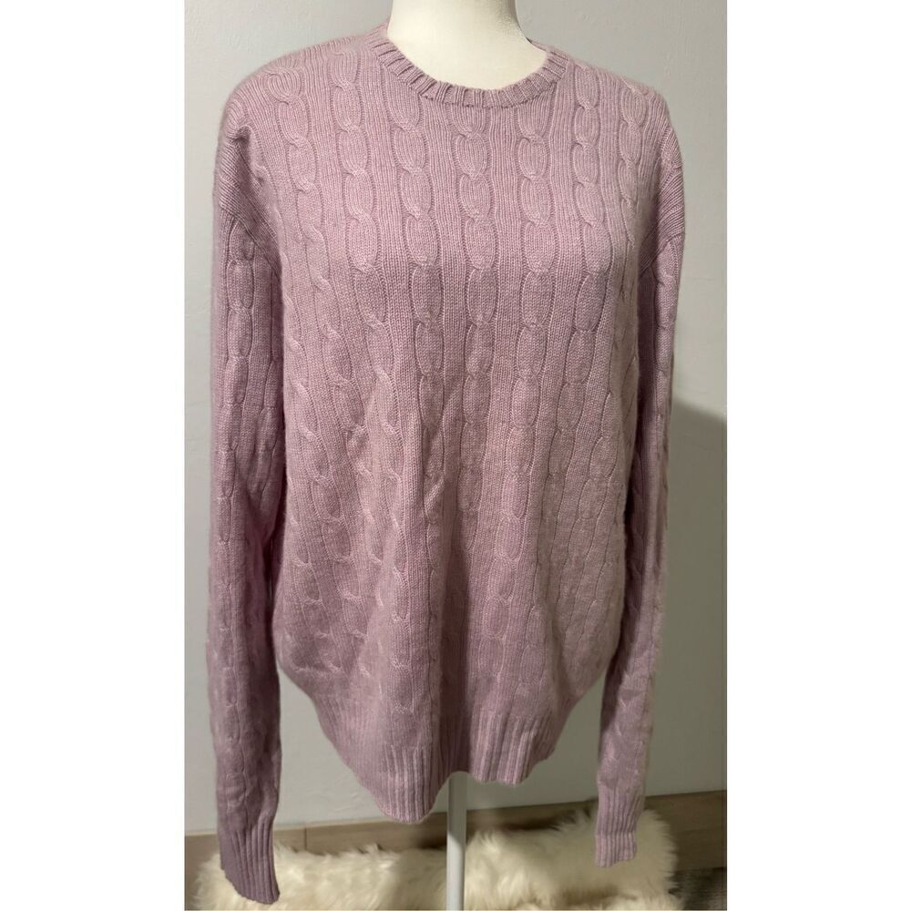Polo By Ralph Lauren 100% Cashmere vintage lavander pullover sweater XL